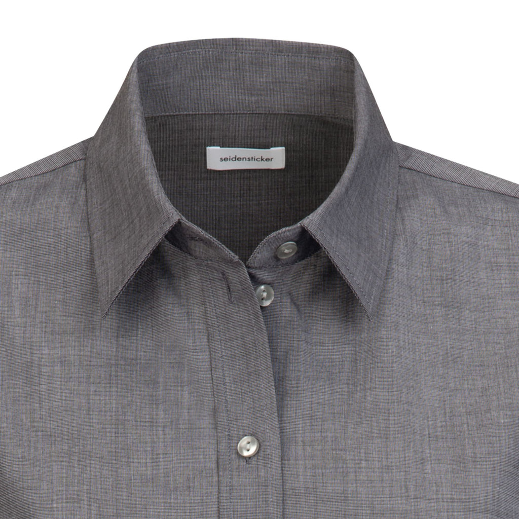 Seidensticker Damen Business Bluse Regular Fit 080604 - mit Webart Popeline und Uni-Muster