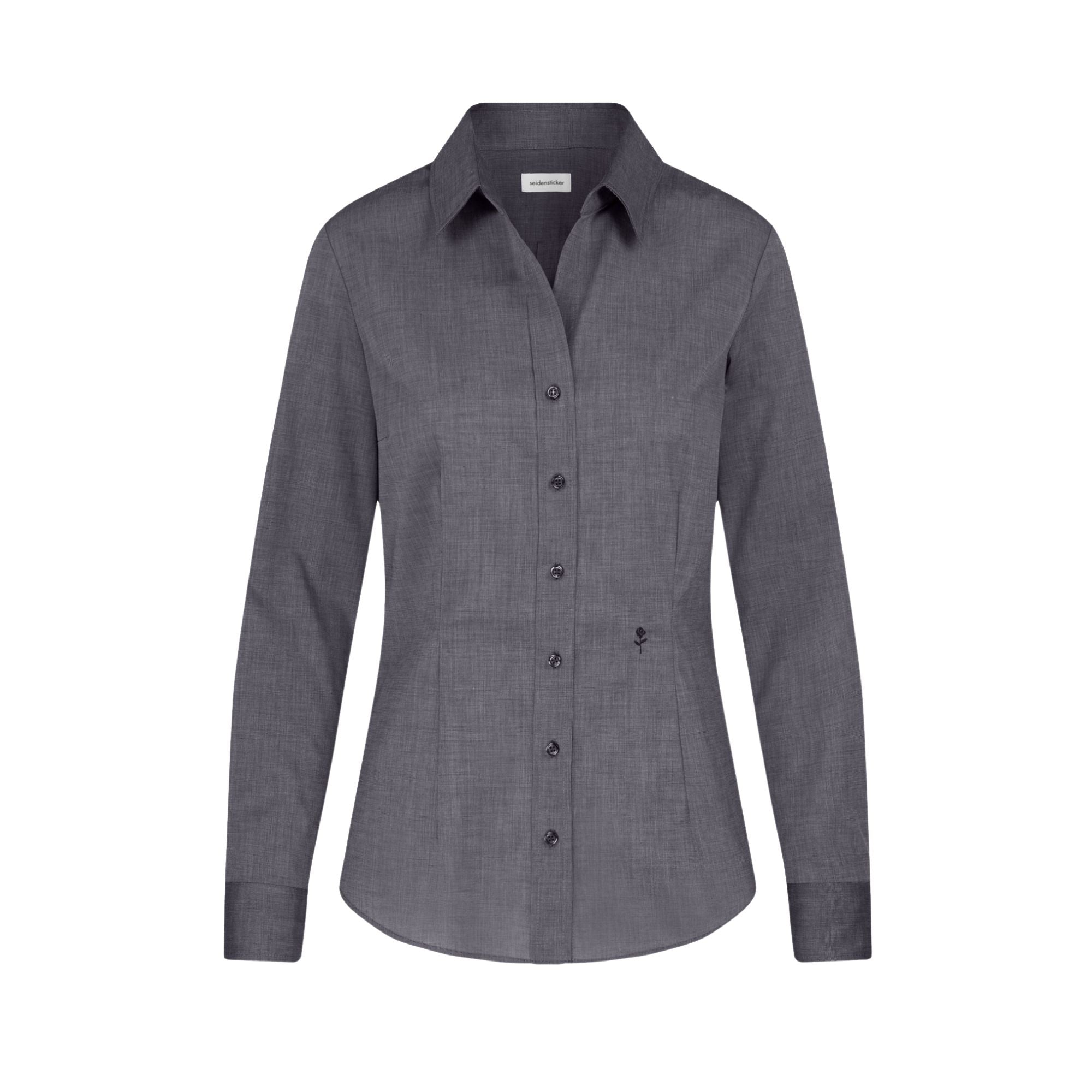 Seidensticker Damen Business Bluse Slim Fit 080613 - mit Webart Popeline und Uni-Muster