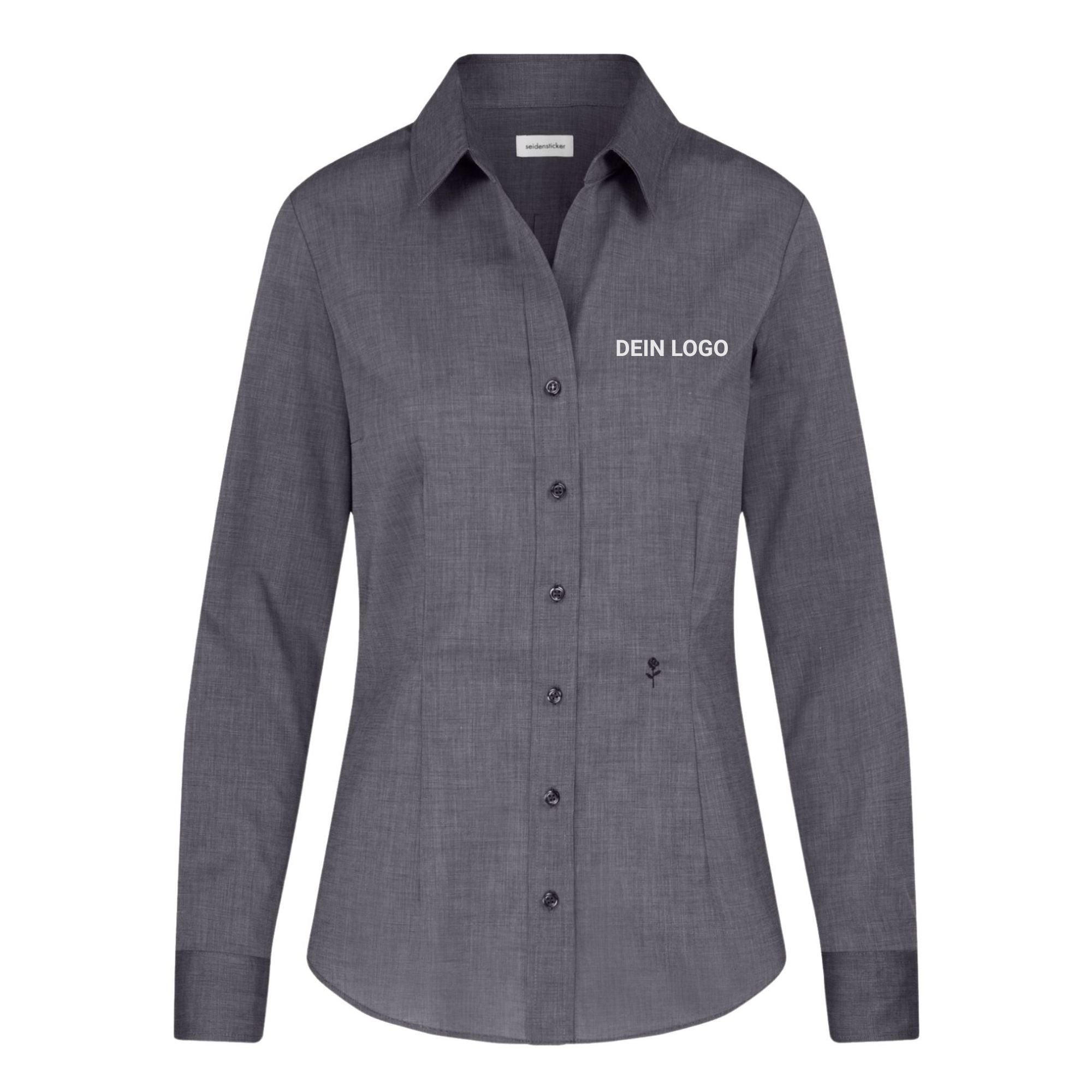 Seidensticker Damen Business Bluse Slim Fit 080613 - mit Webart Popeline und Uni-Muster