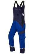 Rofa Herren Elektriker Latzhose 1552367 Kornblau/Marine, mit Stretchträgern, Cargotaschen, Hosenbeinverlängerung, Reflexstreifen - mit Latztasche und Dehneinsatz