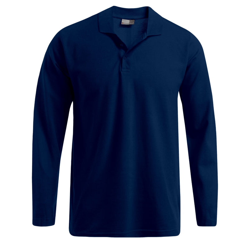Promodoro Herren Poloshirt langarm 4600F navy, strapazierfähig, Vorderansicht