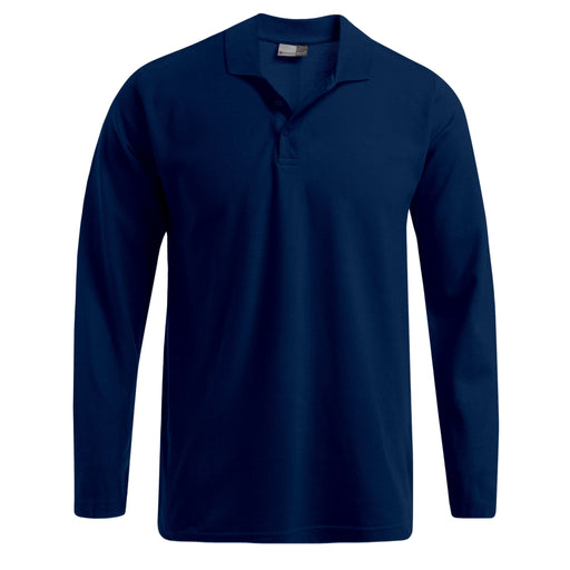 Promodoro Herren Poloshirt langarm 4600F navy, strapazierfähig, Vorderansicht
