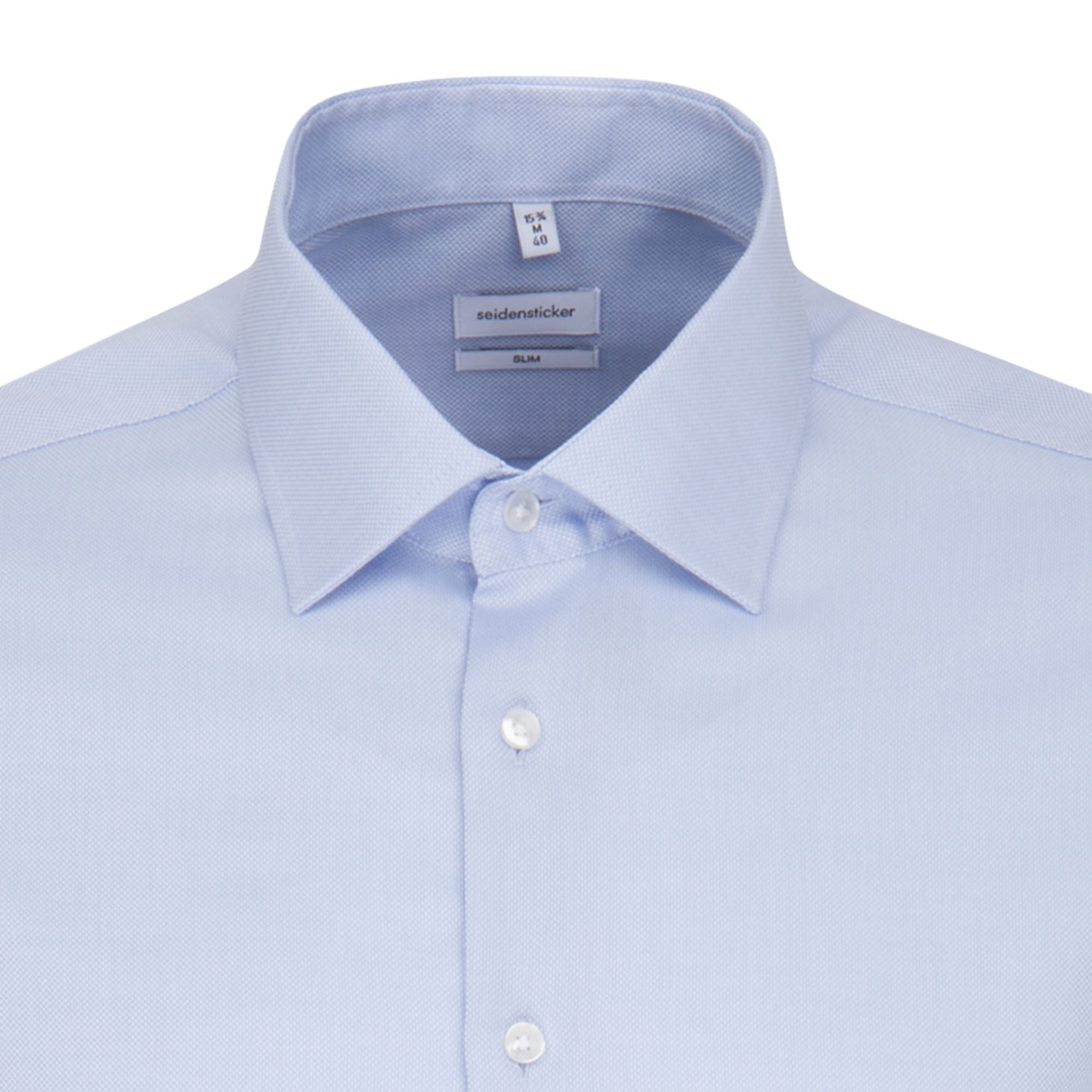 Seidensticker Herren Business Hemd Slim Fit 693650- mit Kentkragen und Strukturmuster
