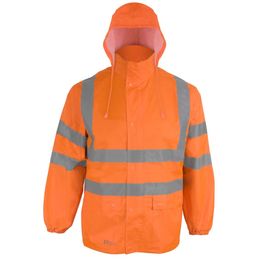Asatex Herren Warnschutz Regenjacke RJO 1010978 orange, EN ISO 20471 Klasse 3, Vorderansicht
