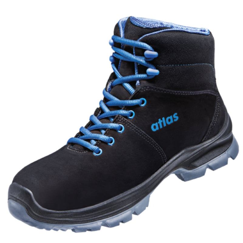 Atlas GX 805 XP S3 Sicherheitsschuh schwarz-blau mit Stahlkappe und Durchtrittschutz, Seitenansicht