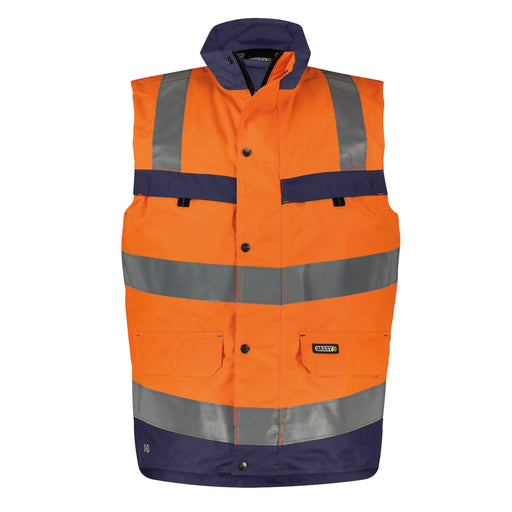 Dassy Herren Warnschutzweste Bilbao 350100 neonorange mit Reflexstreifen, Klasse 2, Vorderansicht