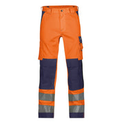 Dassy Herren Warnschutz Bundhose Buffalo 200431 neonorange-dunkelblau, Klasse 2, Vorderansicht