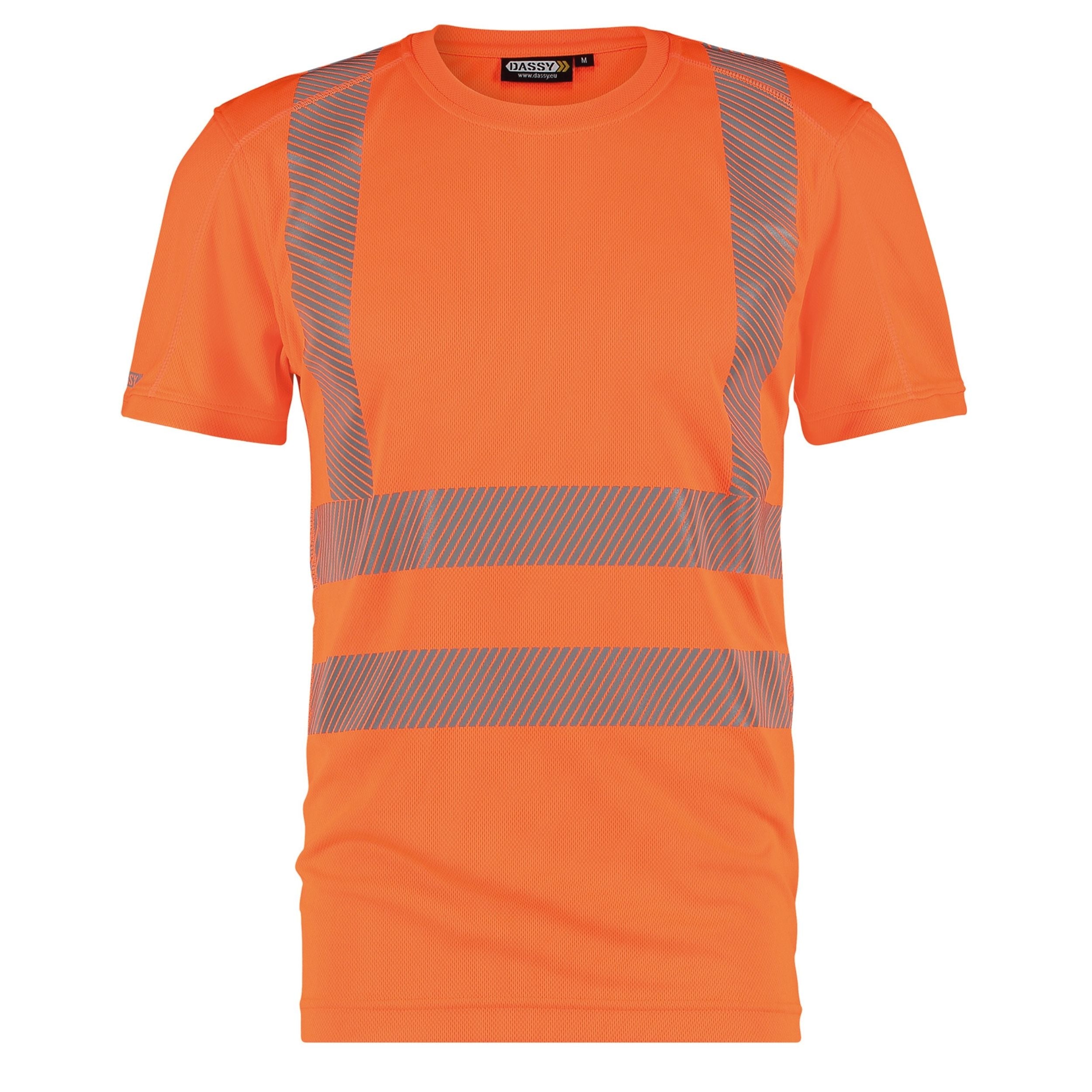 Dassy Herren Warnschutz T-Shirt Carter für Sichtbarkeit & Komfort im Sommer – Klasse 2 – 710027 Neonorange