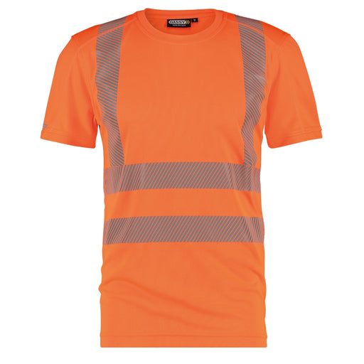 Dassy Herren Warnschutz T-Shirt Carter 710027 neonorange, EN ISO 20471 Klasse 2, Vorderansicht