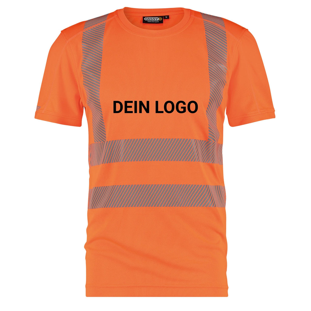 Dassy Herren Warnschutz T-Shirt Carter für Sichtbarkeit & Komfort im Sommer – Klasse 2 – 710027 Neonorange