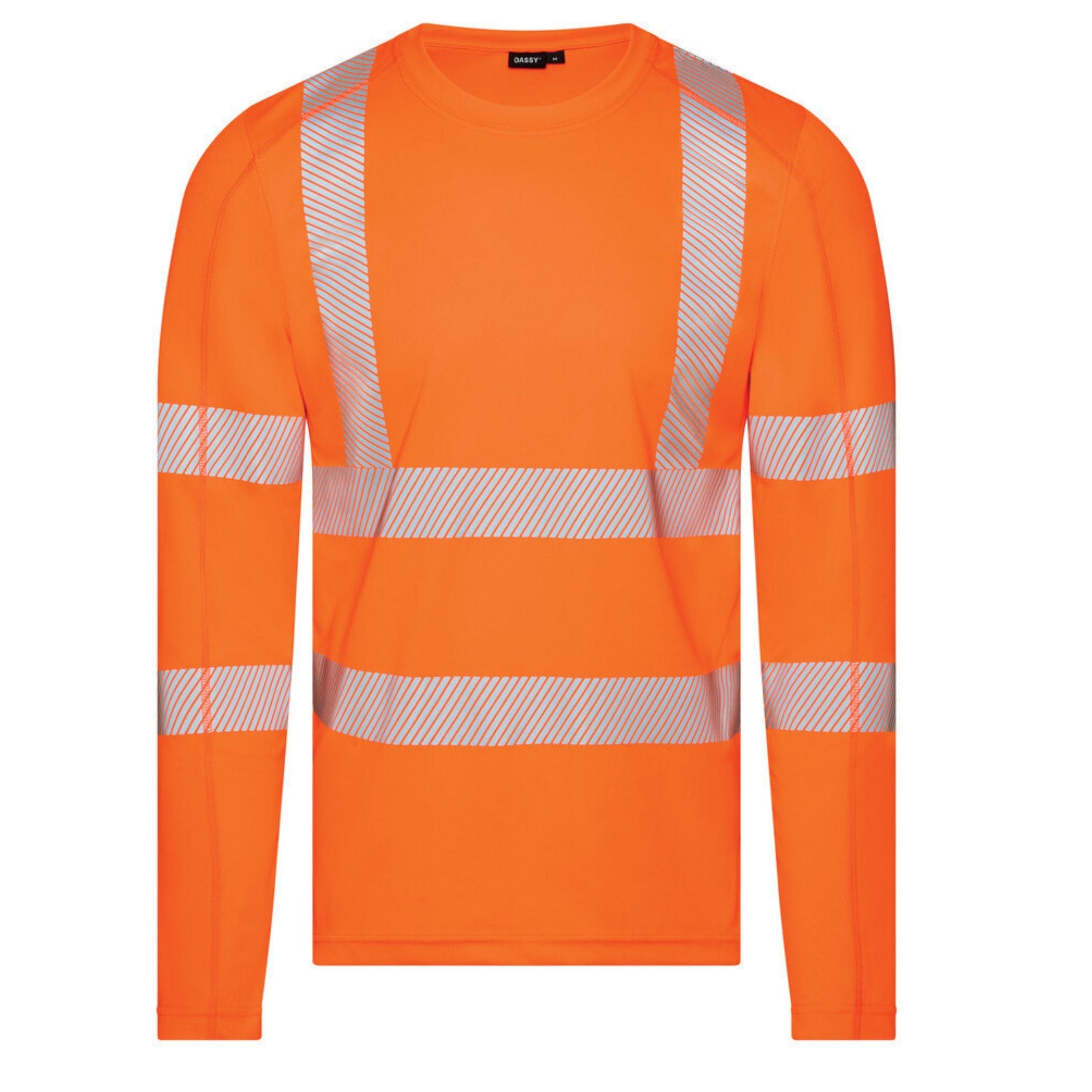 Dassy Herren Warnschutz Langarmshirt Carterville – Klasse 3 (BG-BAU förderfähig, LSF 50+) – 710037 Neonorange