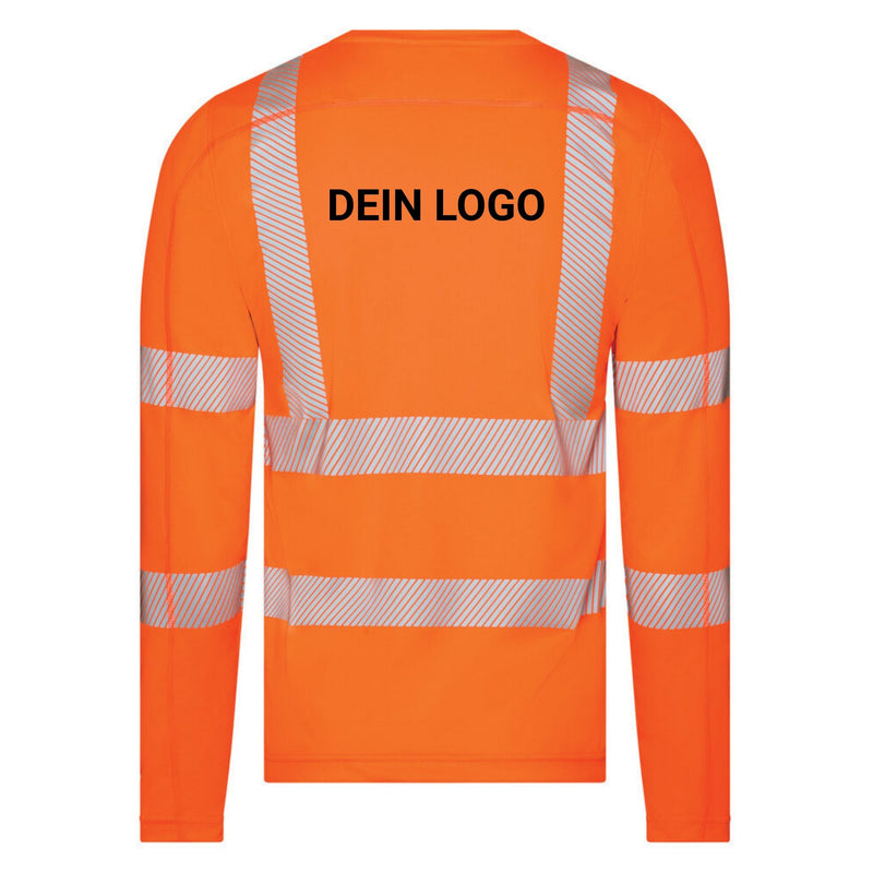 Dassy Herren Warnschutz Langarmshirt Carterville mit UV-Schutz LSF 50+ & hoher Sichtbarkeit – Neonorange