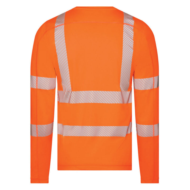 Dassy Herren Warnschutz Langarmshirt Carterville mit UV-Schutz LSF 50+ & hoher Sichtbarkeit – Neonorange