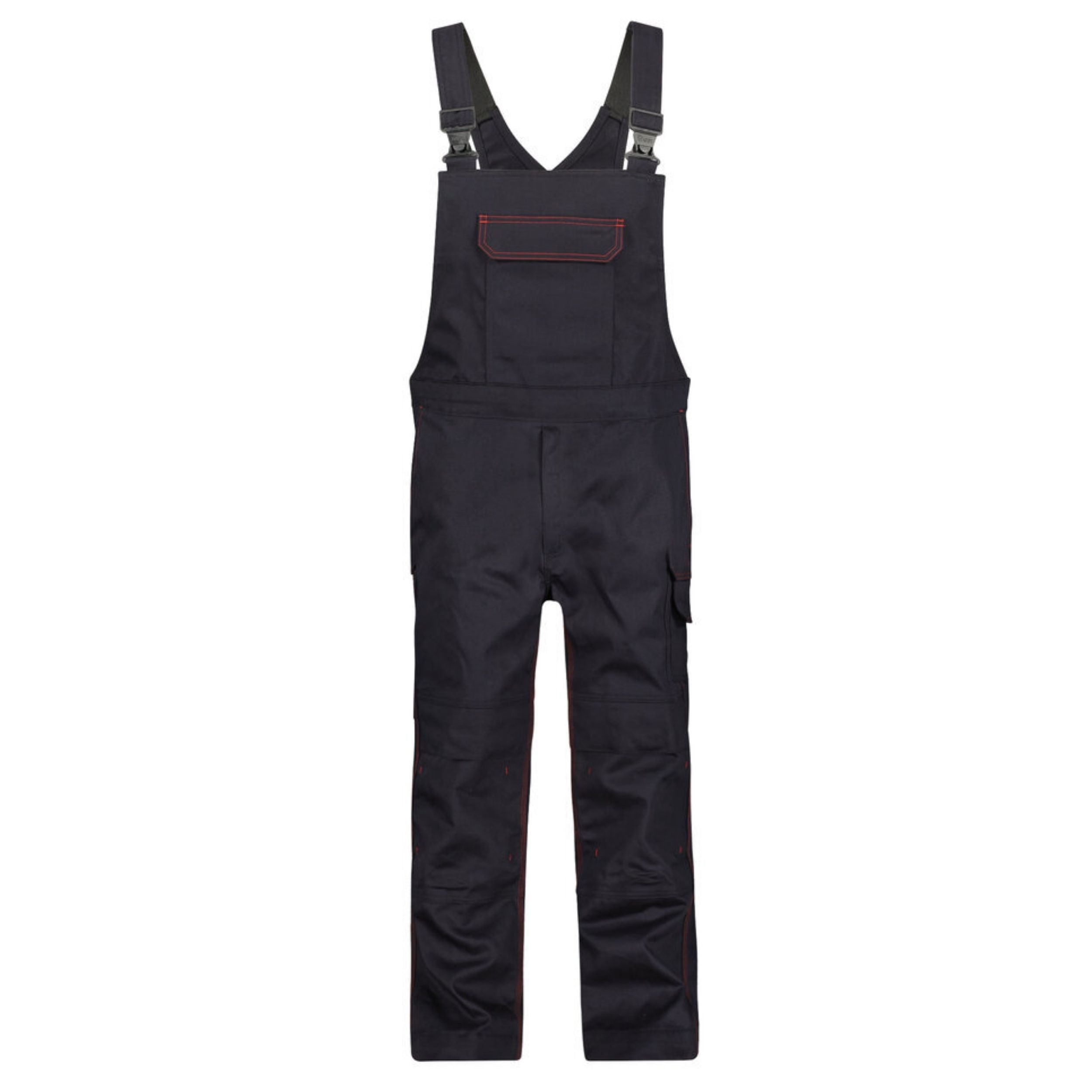 Dassy Herren Flammhemmende Latzhose Dakota mit Kniepolstertaschen & Hitzeschutz – Klasse 1 – 400142  Schwarz