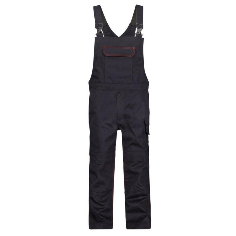 Dassy Herren flammhemmende Latzhose Dakota 400142 schwarz, EN ISO 11611/11612 Klasse 1, Vorderansicht