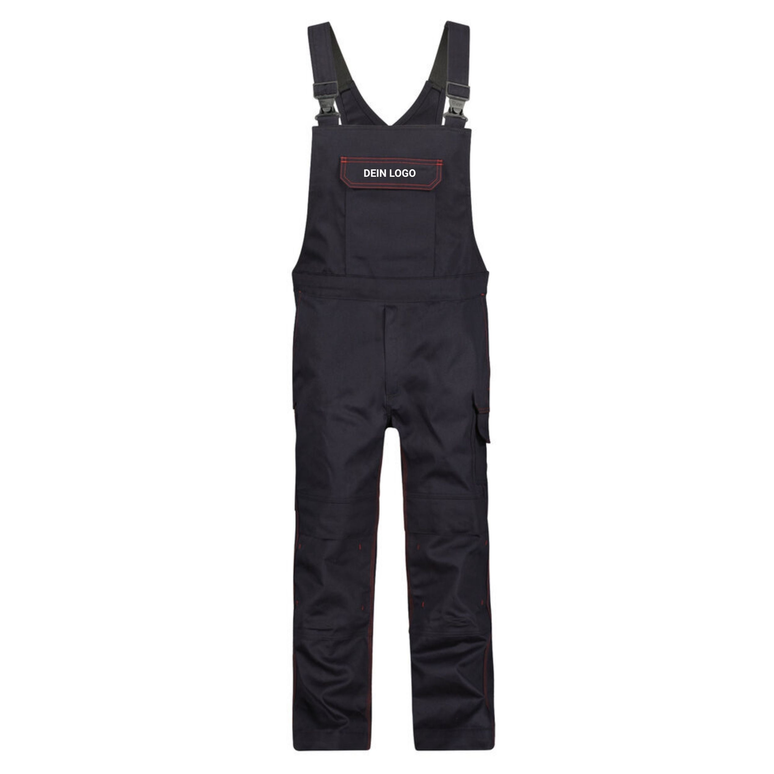 Dassy Herren Flammhemmende Latzhose Dakota mit Kniepolstertaschen & Hitzeschutz – Klasse 1 – 400142  Schwarz