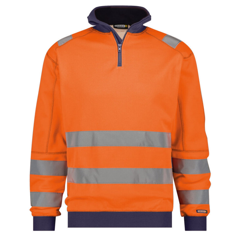 Dassy Herren Warnschutz Sweatshirt Denver mit hoher Sichtbarkeit – Klasse 2 – 300376