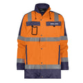 Dassy Herren Warnschutz-Winterparka Limasol mit hoher Sichtbarkeit – Klasse 3 – 500132 Neonorange/Dunkelblau