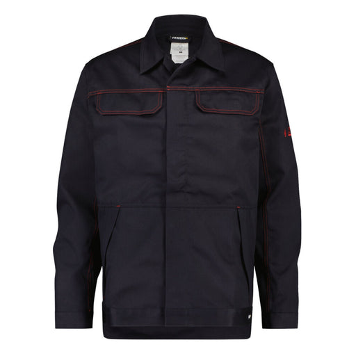 Dassy Herren flammhemmende Arbeitsjacke Montana 300342 schwarz, EN ISO 11611 Klasse 1, Vorderansicht