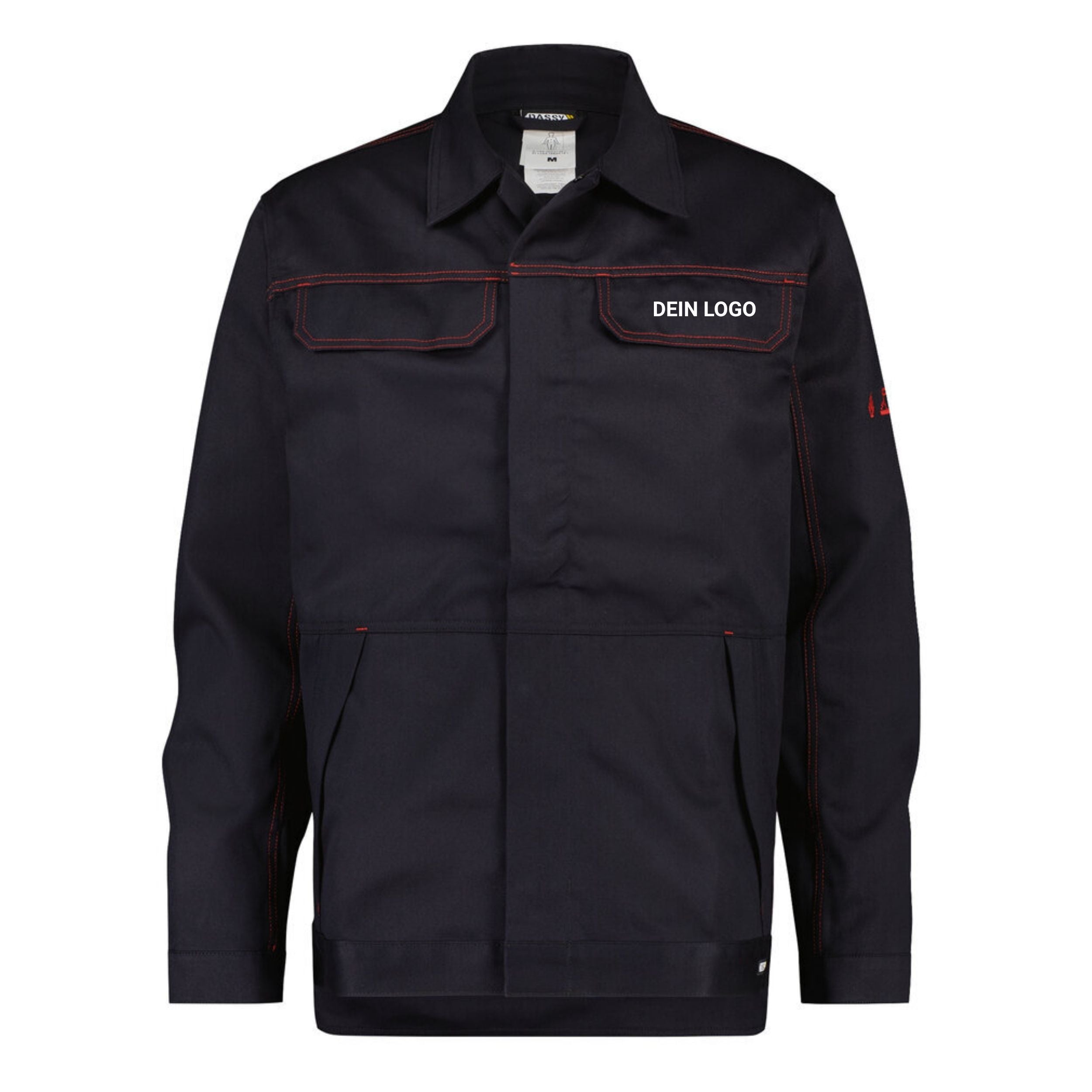 Dassy Herren Flammhemmende Arbeitsjacke Montana für Schweißarbeiten – Klasse 1 – 300342 Schwarz