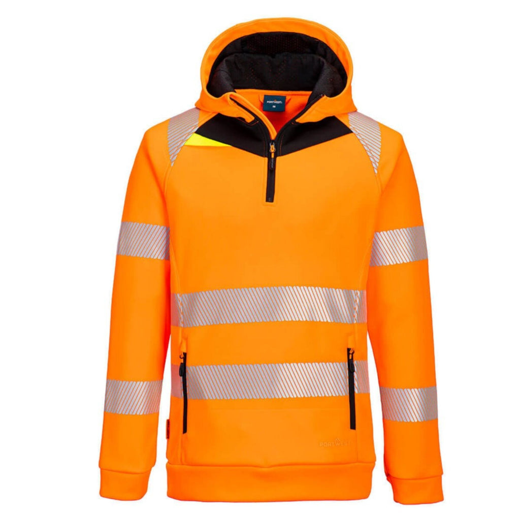 Portwest Herren DX482 – DX4 Hi-Vis Warnschutzpullover mit Kapuze & 1/4 Reißverschluss