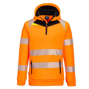Portwest DX482 Hi-Vis Warnschutzpullover orange mit Kapuze, EN ISO 20471, Vorderansicht