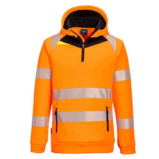 Portwest DX482 Hi-Vis Warnschutzpullover orange mit Kapuze, EN ISO 20471, Vorderansicht