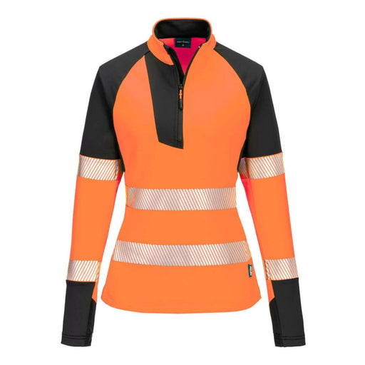 Portwest Damen Warnschutz Sweatshirt T173 PW3 orange-schwarz, Klasse 2, Vorderansicht