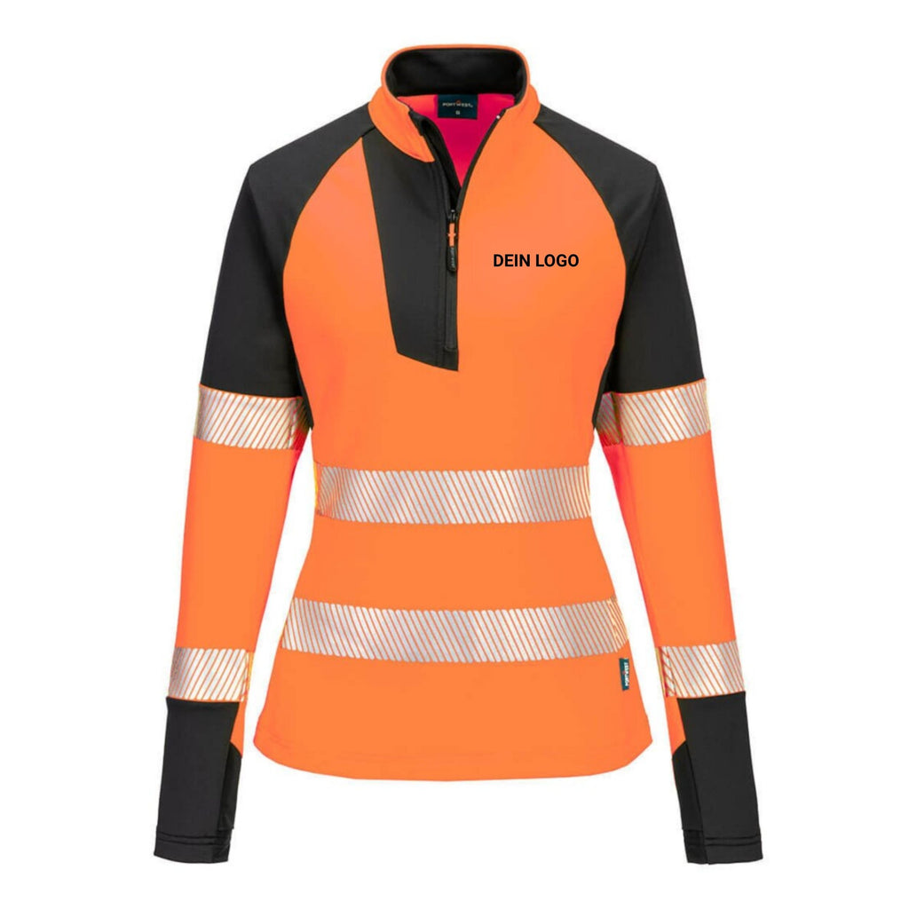Portwest Damen Warnschutz Sweatshirt T173 – PW3 Hi-Vis mit Reißverschluss