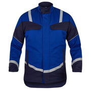 Rofa Herren Elektriker-Arbeitsjacke 1552365 kornblau-marine mit Reflexstreifen, Multinorm, Vorderansicht