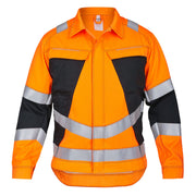 Rofa Herren Multinorm Arbeitsjacke 6652350 orange-schwarz, Warnschutz Klasse 2, Vorderansicht
