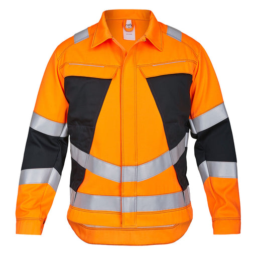 Rofa Herren Multinorm Arbeitsjacke 6652350 orange-schwarz, Warnschutz Klasse 2, Vorderansicht