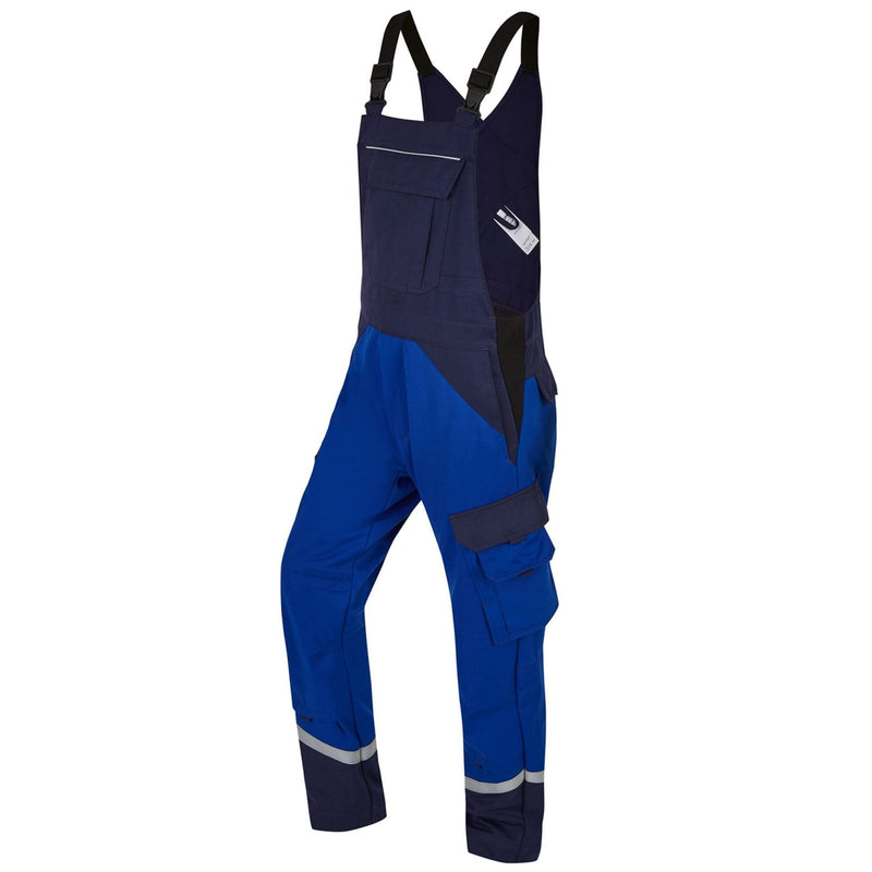 Rofa Herren Elektriker-Latzhose 1552367 kornblau-marine mit Reflexstreifen, Multinorm, Vorderansicht