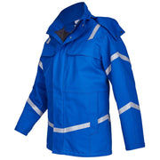 Rofa Herren Elektriker-Parka 5572356 kornblau-marine mit abnehmbarer Kapuze, Multinorm, Vorderansicht