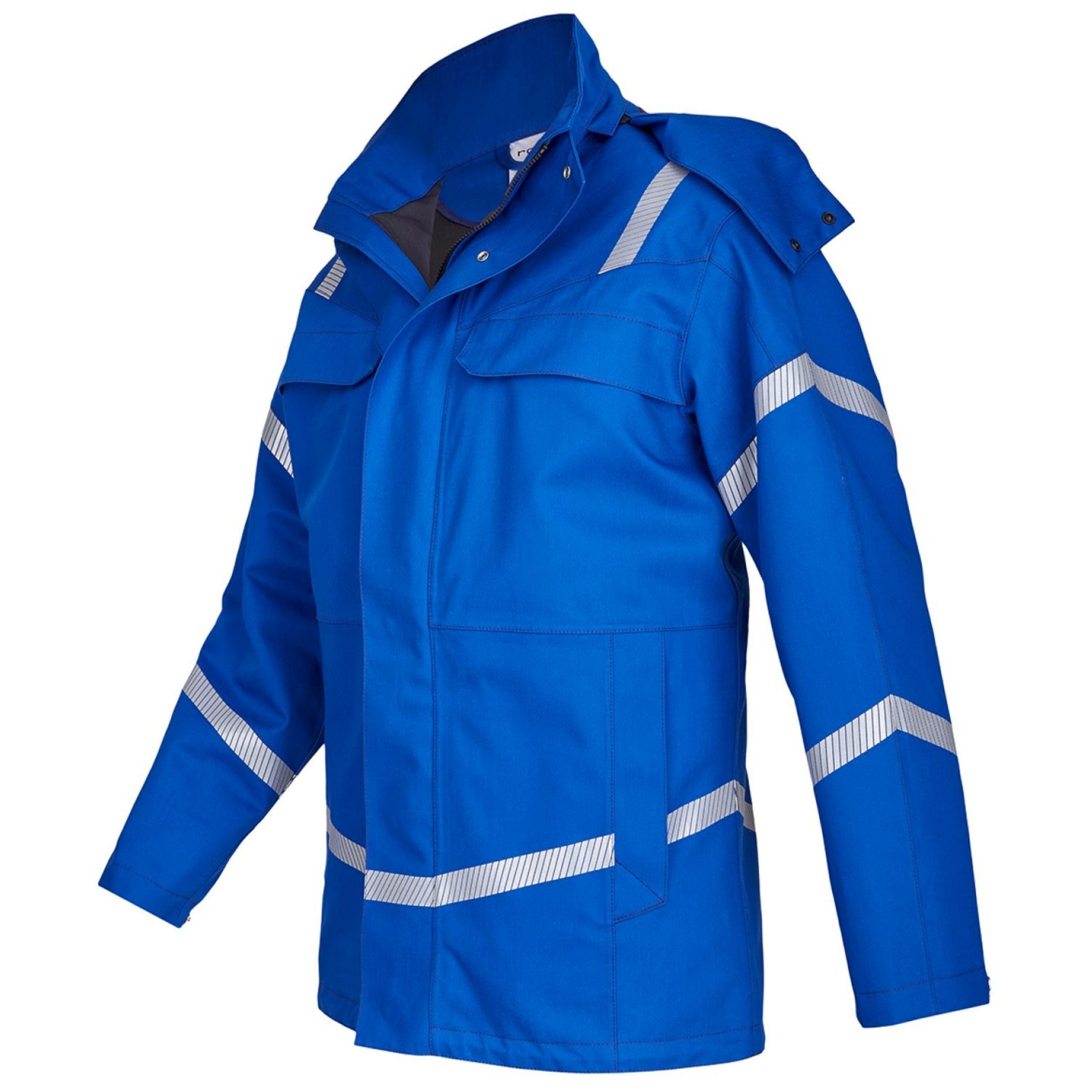 Rofa Herren Elektriker Parka 5572356 Kornblau/Marine, mit abnehmbarer Kapuze, segmentierten Reflexstreifen, Innenjacke optional - für Schlechtwetter und Montage