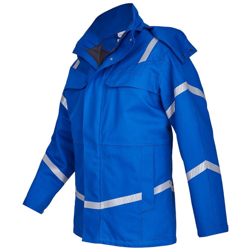 Rofa Herren Elektriker-Parka 5572356 kornblau-marine mit abnehmbarer Kapuze, Multinorm, Vorderansicht