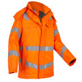 Rofa Herren Warnschutz Jacke Multinorm 5452363 Leuchtorange - Warnschutz Klasse 3 - mit Reflexstreifen, abnehmbarer Kapuze, Innenjacke optional
