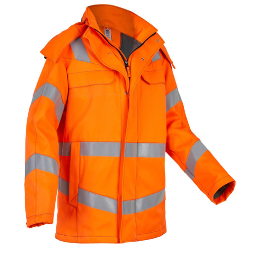 Rofa Herren Multinorm Warnschutzjacke 5452363 leuchtorange, Klasse 3 mit abnehmbarer Kapuze, Vorderansicht