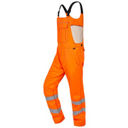 Rofa Herren Multinorm Latzhose 5452364 leuchtorange, Warnschutz Klasse 2, Vorderansicht