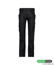 Dassy Damen Arbeitshose Helix Next Stretch schwarz mit 4-Wege-Stretch, Vorderansicht