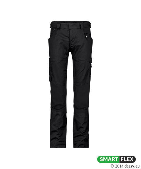 Dassy Damen Arbeitshose Helix Next Stretch schwarz mit 4-Wege-Stretch, Vorderansicht
