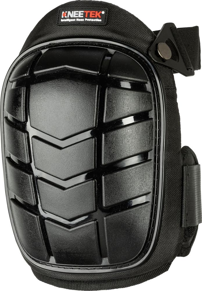 Knieschoner Basic black mit Klettverschluss und PVC-Schutzkappe - 50002 Schwarz