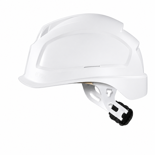 Uvex pheos E-S-WR Elektriker-Schutzhelm weiß, 1000 V isoliert, EN 397, Seitenansicht